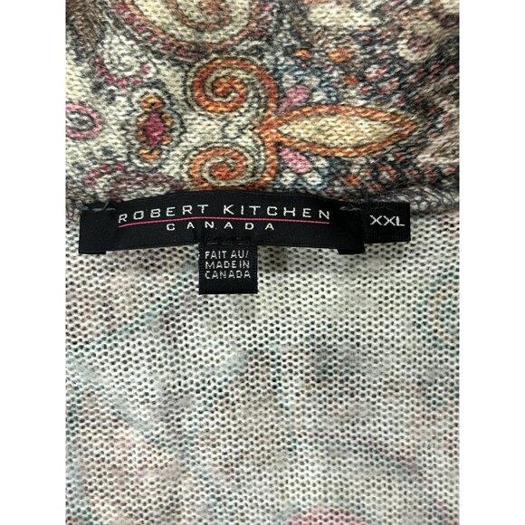 Vintage Robert Kitchen Womens Brown Paisley Open Front Long Cardigan SZ XXLarge - Picture 5 of 8